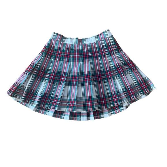 Aerie Red and Green Pleated School Girl Mini Skirt Size Medium NWT - Picture 1 of 9